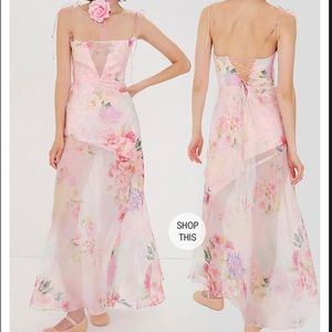 Free people x for love and lemons Lisa Pink Maxi Dress 🩷